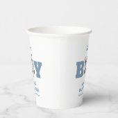 Navy Blue Cute Bow Soccer Sport Boy Baby Shower 紙コップ (右)