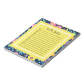 Navy Blue Cute Flowersチェックボックスでメモ帳を実行 ノートパッド (回転)