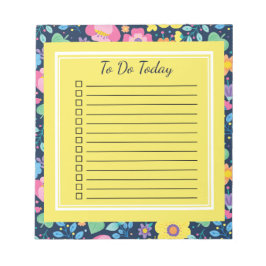 Navy Blue Cute Flowersチェックボックスでメモ帳を実行 ノートパッド