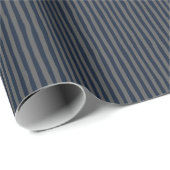 Navy Blue & Dark Gray Wonky Stripes ラッピングペーパー (ロールコーナー)