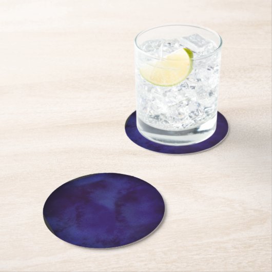 Navy blue Design Coaster ラウンドペーパーコースター (インサイチュ)
