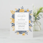 Navy Blue Dignified Autumnal Wedding 招待状 (スタンド正面)