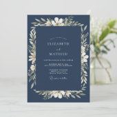 Navy Blue Dignified Formal Wedding 招待状 (スタンド正面)