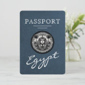 Navy Blue Egypt Passport Wedding Invitation 招待状 (スタンド正面)