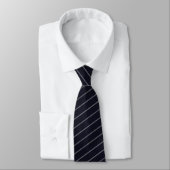 Navy Blue Elegant Classic Stripe Pattern ネクタイ (タイ)