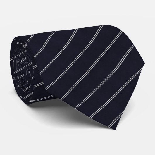 Navy Blue Elegant Classic Stripe Pattern ネクタイ (ロール)