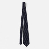 Navy Blue Elegant Classic Stripe Pattern ネクタイ (裏面)