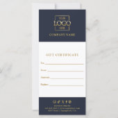 Navy Blue Elegant Modern Business Logo Gift Card (正面)
