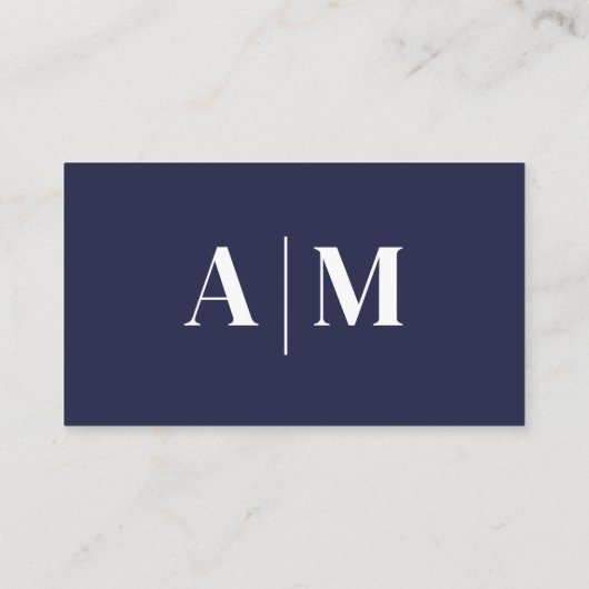 Navy Blue Elegant Professional 名刺 (裏面)