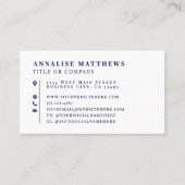 Navy Blue Elegant Professional 名刺 (正面)