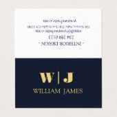 Navy Blue Elegant Professional Minimalist Monogram 名刺 (外部フラット)