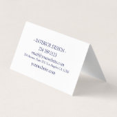 Navy Blue Elegant Professional Minimalist Monogram 名刺 (裏面)