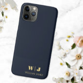Navy Blue Elegant Professional Minimalist Monogram Case-Mate iPhoneケース