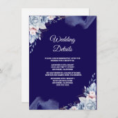 Navy blue elegant wedding エンクロージャーカード (正面/裏面)