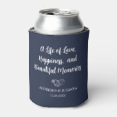 Navy Blue Elegant Wedding Cheers to Love Can Cool 缶クーラー (缶正面)