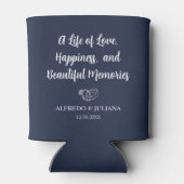Navy Blue Elegant Wedding Cheers to Love Can Cool 缶クーラー (裏面)