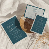 Navy Blue Elegant Wedding Table Numbers 招待状