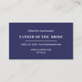 Navy Blue Father of the Bride Business Cards 名刺 (正面)