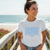 Navy + Blue Faux Glitter BRIDE Engagement Bridal Tシャツ