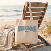 Navy + Blue Faux Glitter BRIDESMAID トートバッグ