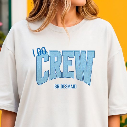 Navy + Blue Faux Glitter I DO CREW Bachelorette Tシャツ