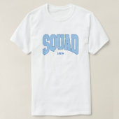 Navy + Blue Faux Glitter SQUAD Bachelorette Tシャツ (デザイン正面)