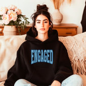 Navy + Blue Faux Glitter Varsity Engagement Bridal Tシャツ