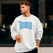 Navy + Blue Faux Glitter Varsity MAN OF HONOR Tシャツ