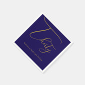 Navy Blue & Faux Gold Foil 30th Birthday Napkins スタンダードカクテルナプキン (角)