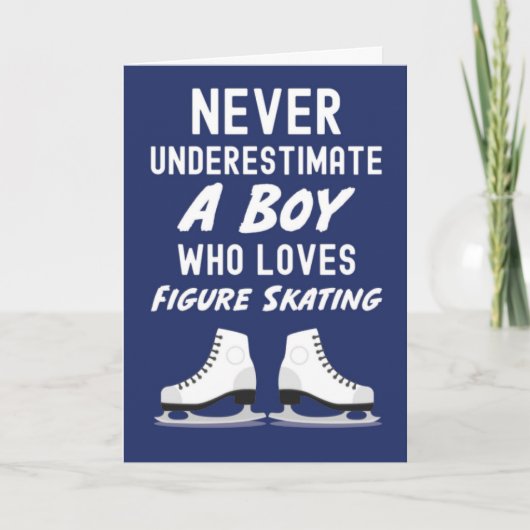 Navy Blue Figure Skating Cards For Baby Boys Kids カード (正面)
