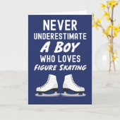 Navy Blue Figure Skating Cards For Baby Boys Kids カード (黄色い花)