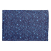 Navy Blue Floral Aesthetic Reversible 枕カバー (裏面-左)