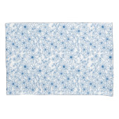 Navy Blue Floral Aesthetic Reversible 枕カバー (正面左)