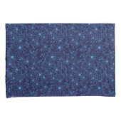 Navy Blue Floral Aesthetic Reversible 枕カバー (正面右)