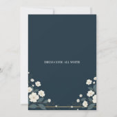 Navy Blue Floral Bridal Shower Invitation 招待状 (裏面)