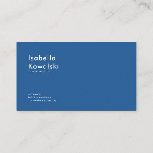 Navy Blue Floral Field Modern Geometric Square 名刺 (裏面)