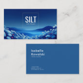 Navy Blue Floral Field Modern Geometric Square 名刺 (正面/裏面)