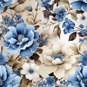 Navy Blue Floral Home Decor Table Runner ロングテーブルランナー