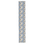 Navy Blue Floral Home Decor Table Runner ロングテーブルランナー (正面)