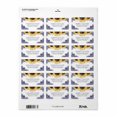 Navy Blue Floral Lace Sunflower Wedding ラベル (フルシート)