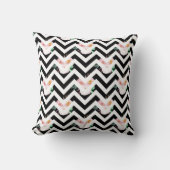 Navy Blue Floral Throw Pillows クッション (正面)
