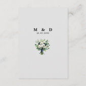 Navy Blue Floral Wedding Details Card, Elegant  エンクロージャーカード (裏面)