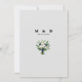 Navy Blue Floral Wedding Program 招待状 (裏面)