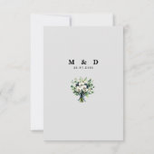 Navy Blue Floral Wedding Thank You Card サンキューカード (裏面)