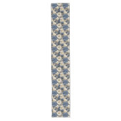 Navy Blue Flowers Elegant Table Decor Runner ロングテーブルランナー (正面)