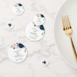 Navy Blue Flowers, Pink Flowers, Boho, Birthday コンフェッティ