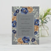 Navy Blue Formal Winter Wedding 招待状 (スタンド正面)