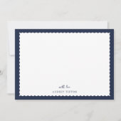 Navy Blue Frame Flat Note Card ノートカード (正面)