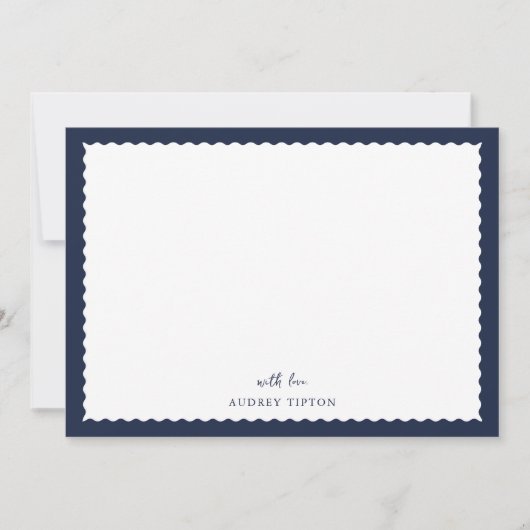 Navy Blue Frame Flat Note Card ノートカード (正面)