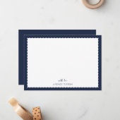 Navy Blue Frame Flat Note Card ノートカード (正面/裏面インサイチュ)
